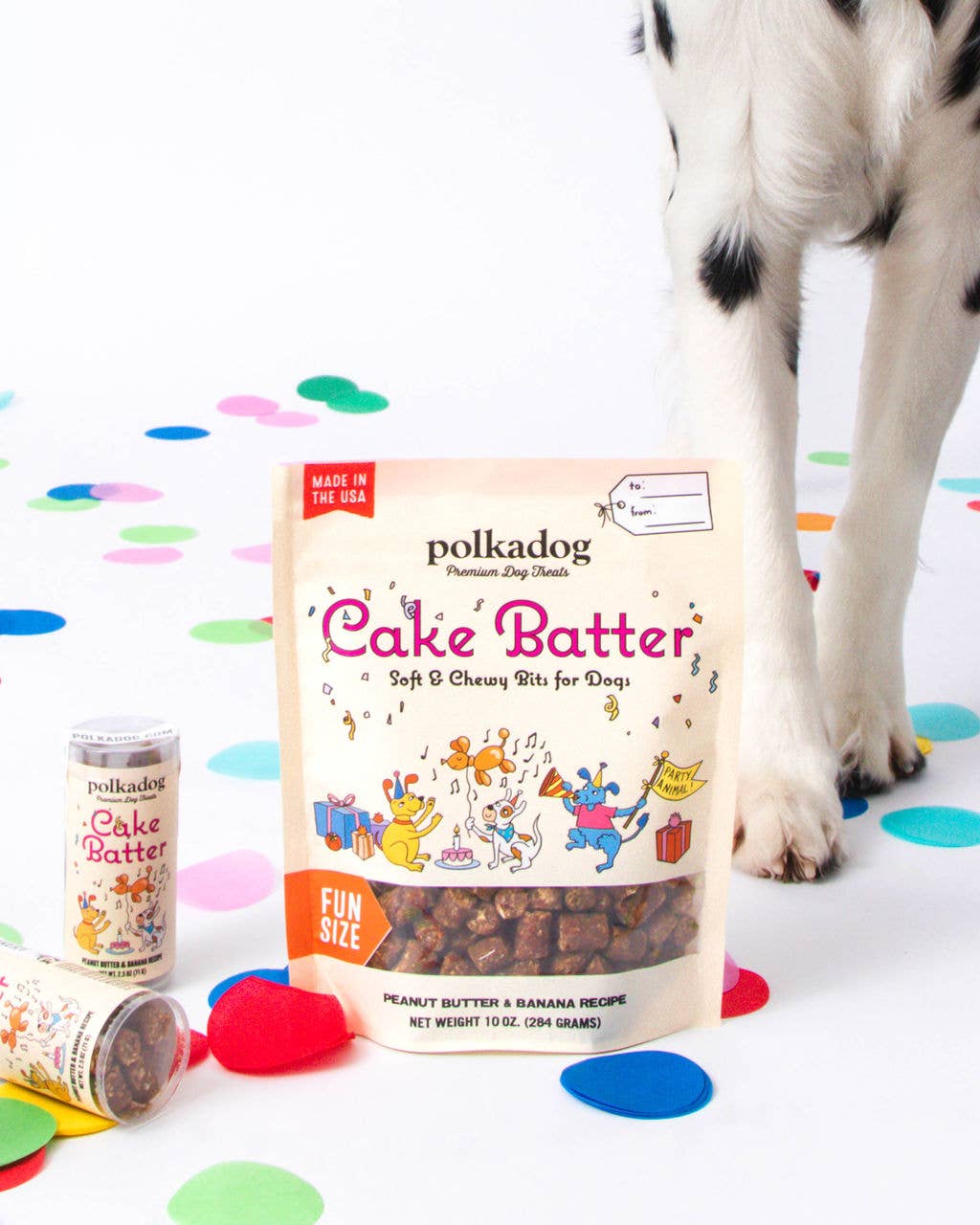 Polkadog Cake Batter Peanut Butter & Banana Chewy Dog Treats