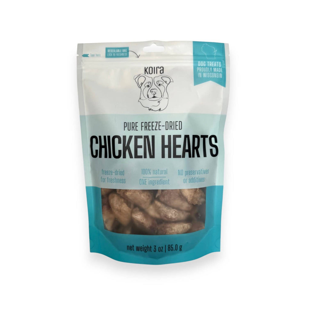 Freeze-dried Chicken Hearts Dog Treats 3oz