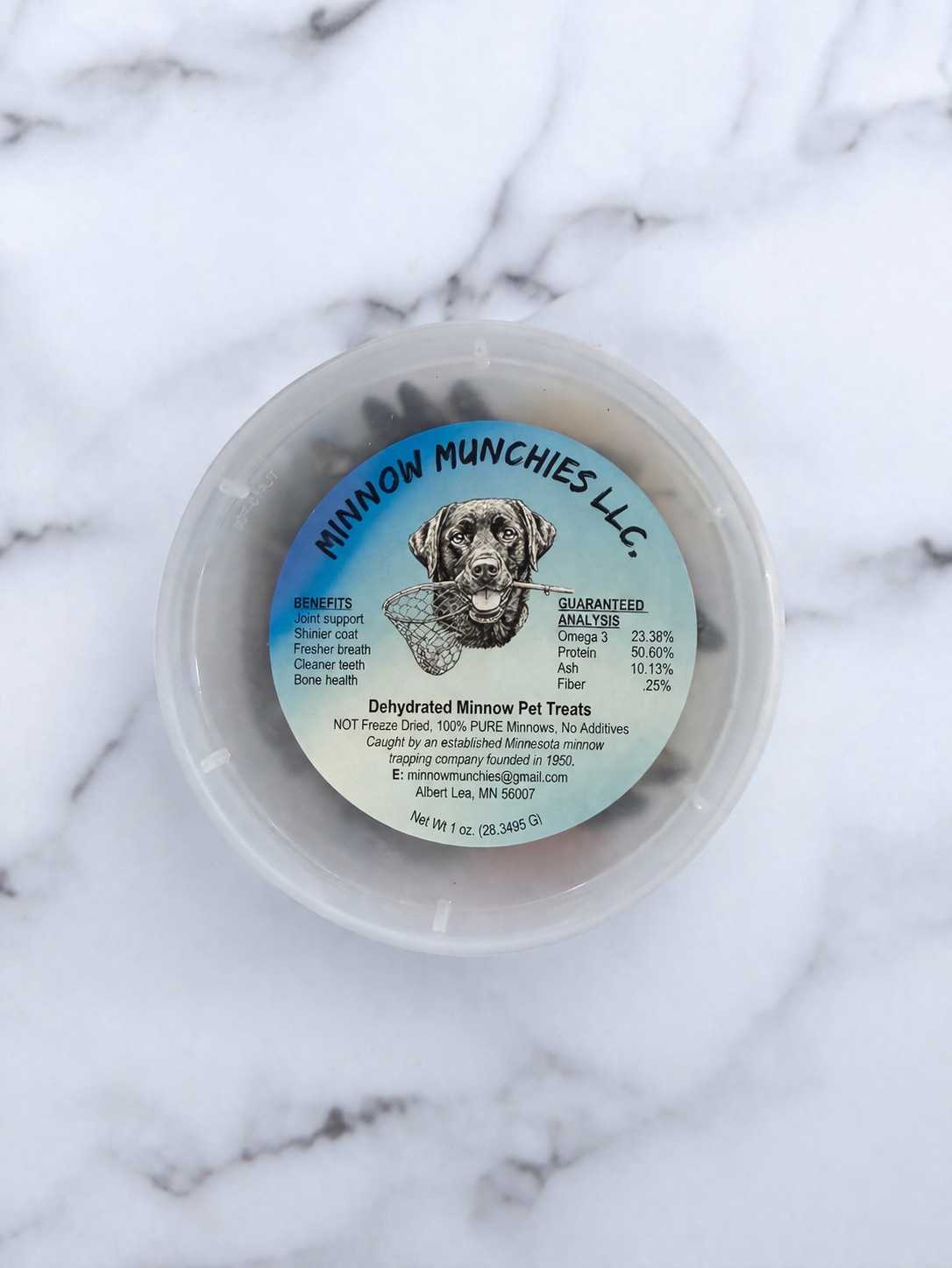 Dehydrated Minnow Pet Treats 1oz