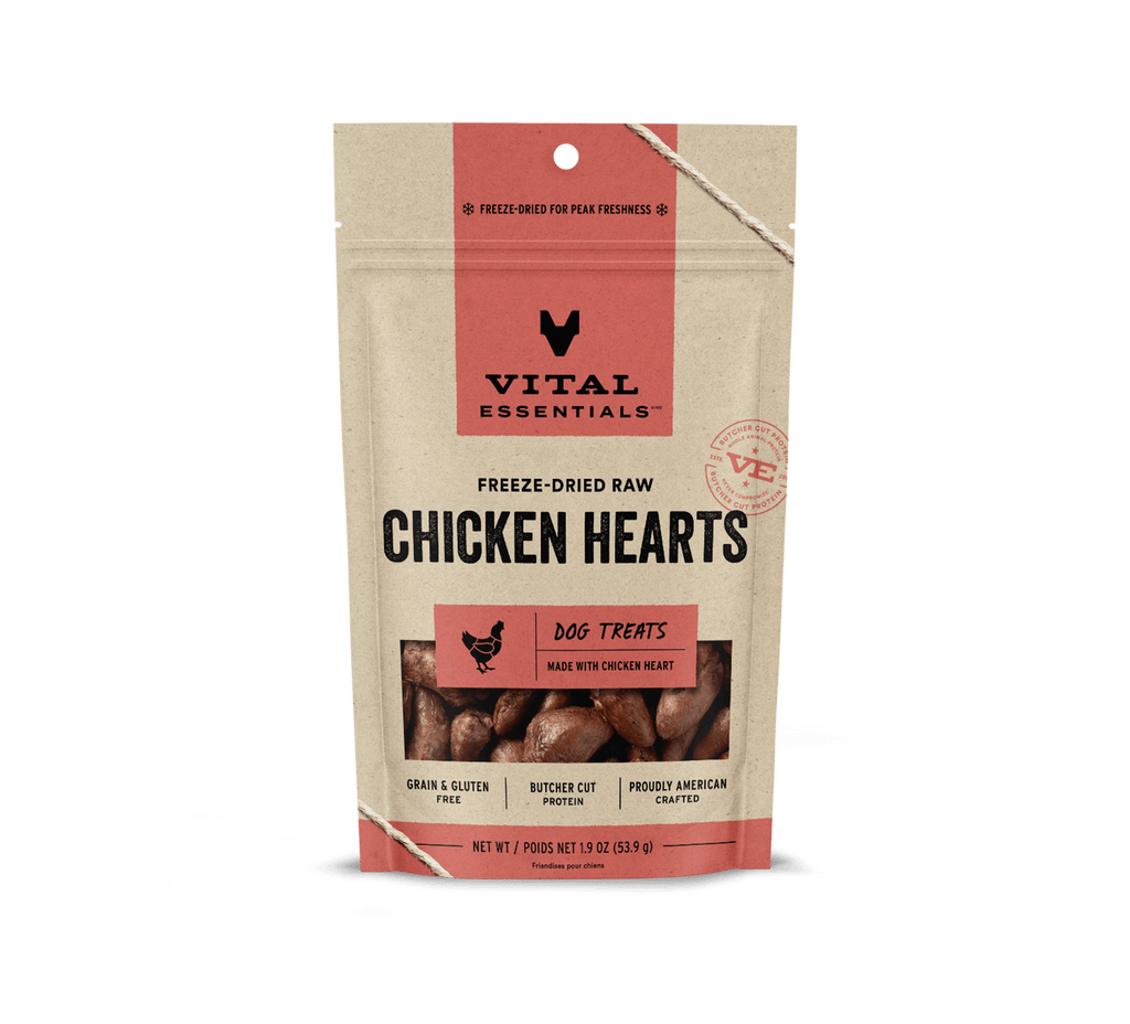 Vital Essentials Chicken Hearts Dog Treats 1.9 oz