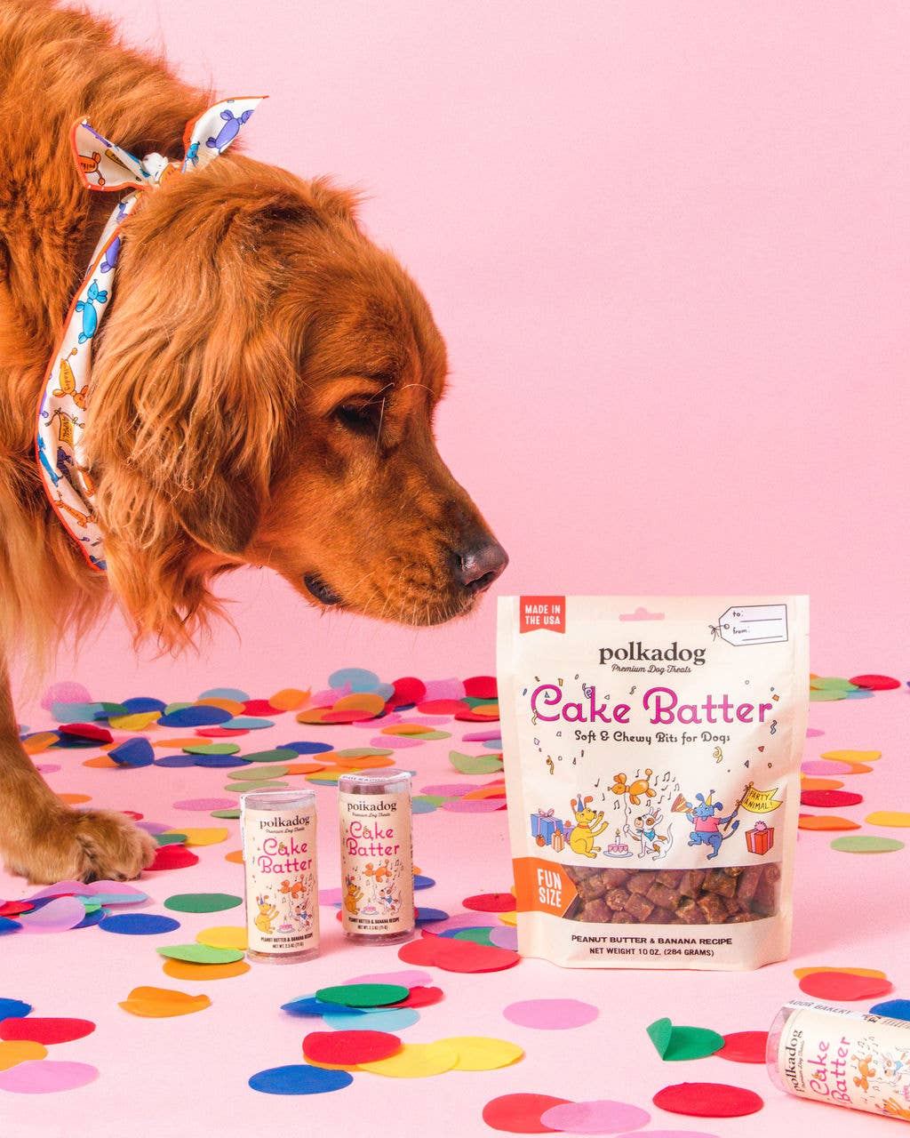 Polkadog Cake Batter Peanut Butter & Banana Chewy Dog Treats 10oz