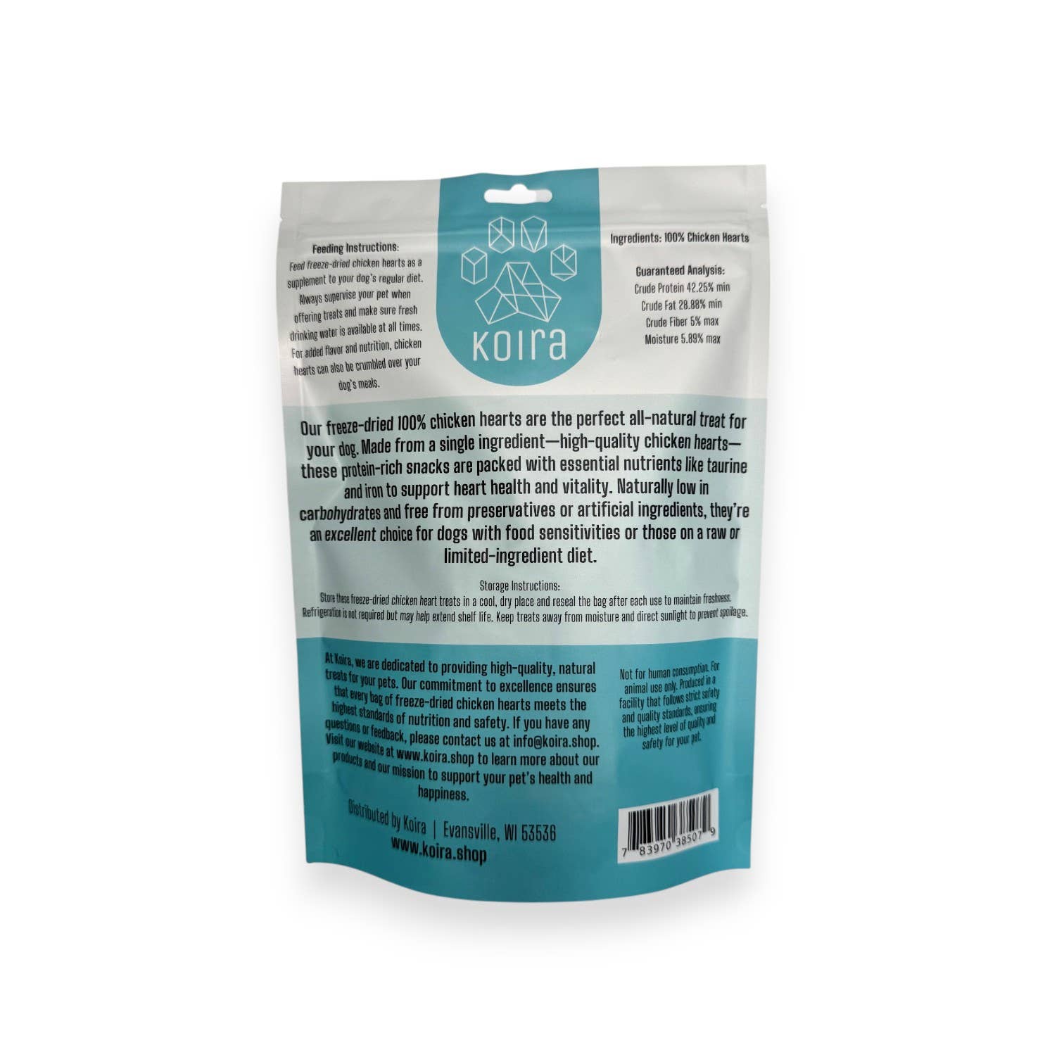 Freeze-dried Chicken Hearts Dog Treats 3oz