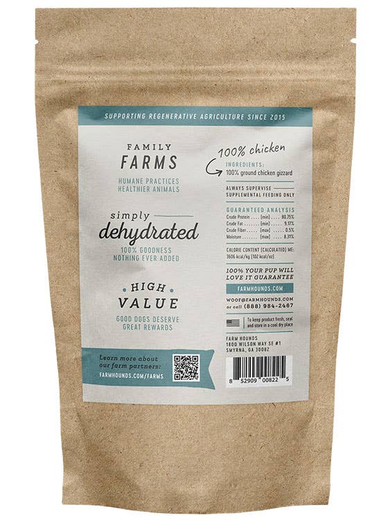Chicken Gizzard - All-Natural Dog Treats - 4oz