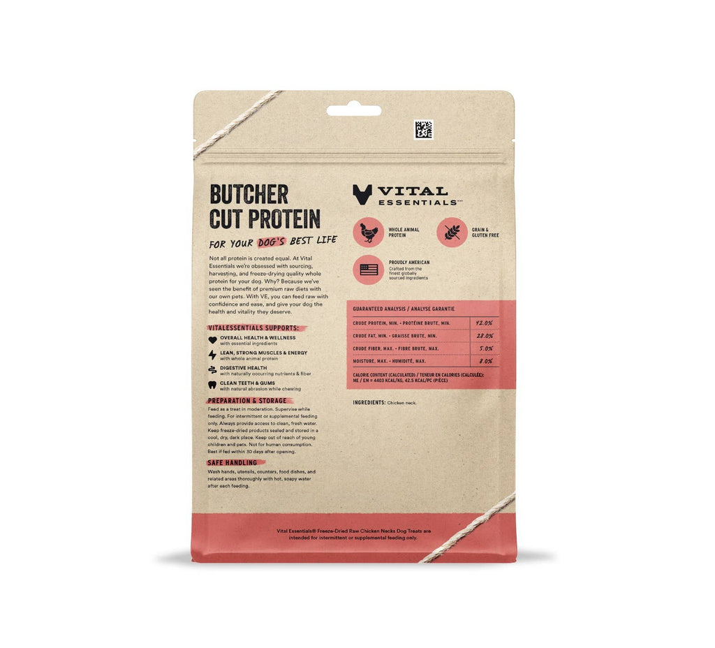 Vital Essentials Freeze-Dried Raw Chicken Necks Dog 9oz
