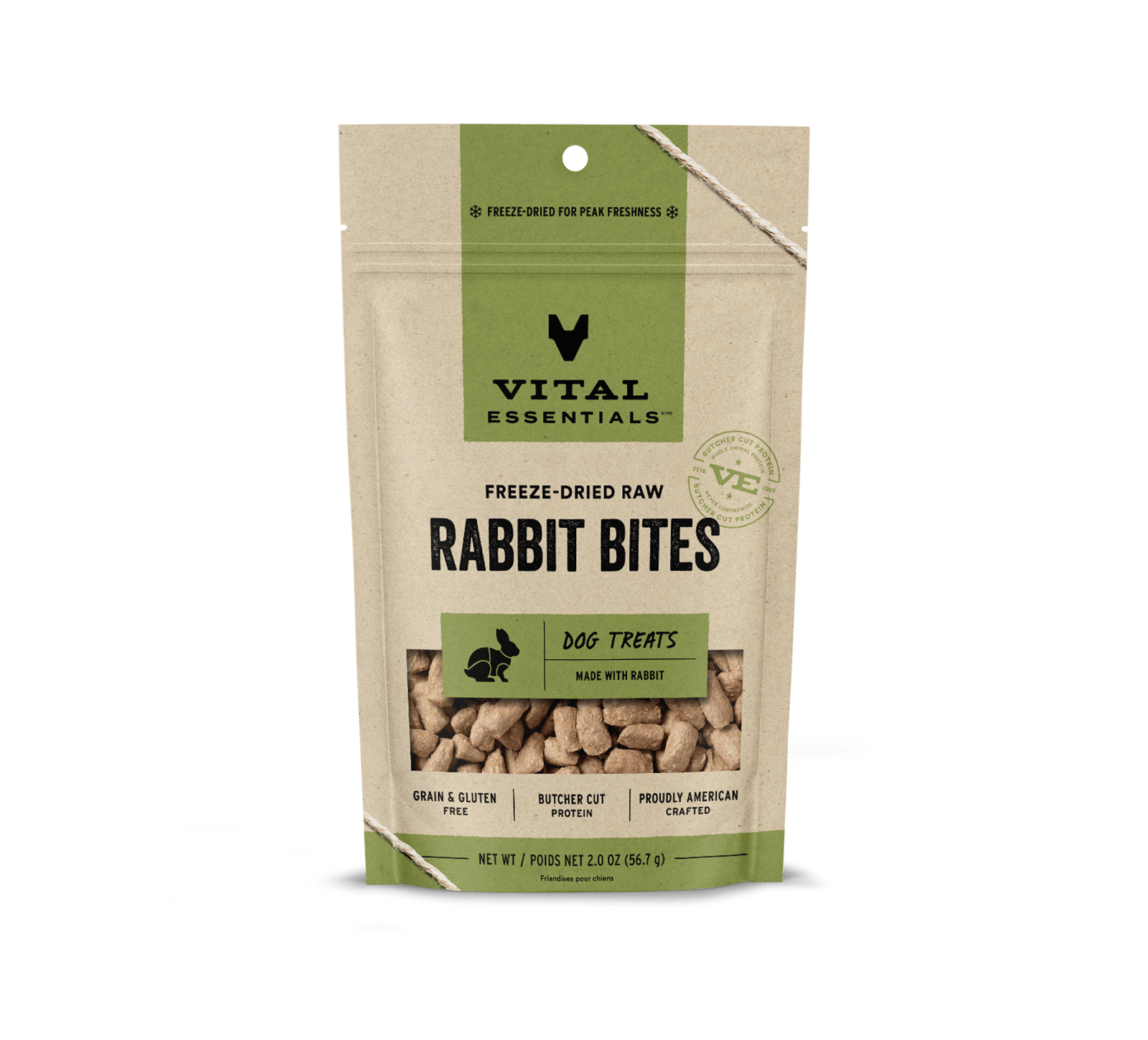 Vital Essentials Rabbit Bites Dog Treats 2 oz